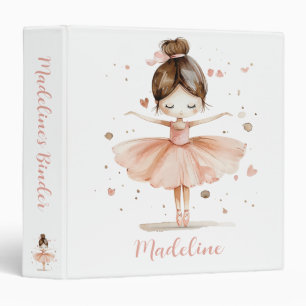 Ballerina Personalized Name Girly Binder