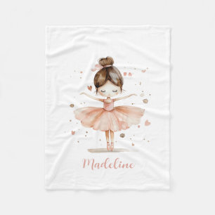 Ballerina Personalized Name Girly Fleece Blanket