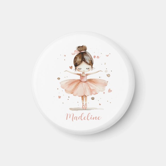 Ballerina Personalized Name Girly Magnet (Front)