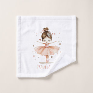 Ballerina Personalized Name Girly Wash Cloth