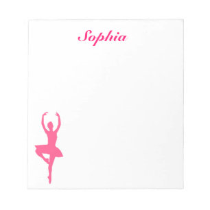Ballerina Personalized Notepad (pink)