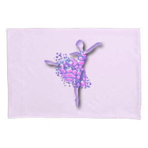 Ballerina Pillow Case Purple Ballet Dancer Girl