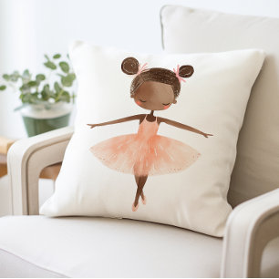 Ballerina Pillow with Ballet Dancer Print
