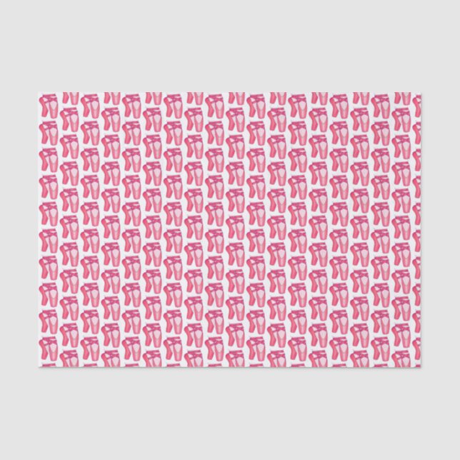 Ballerina Pink Ballet Dance Pointe Toe Shoes Tissue Paper (Front)