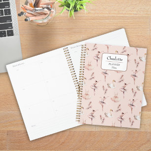Ballerina Pink Ballet Shoes Personalized Name Planner