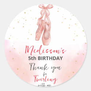 Ballerina Pink Ballet Slippers favour Classic Round Sticker