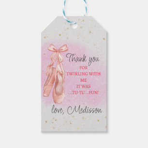 Ballerina Pink Ballet Slippers favour Gift Tags