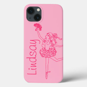 Ballerina pink girls name personalized ipad case