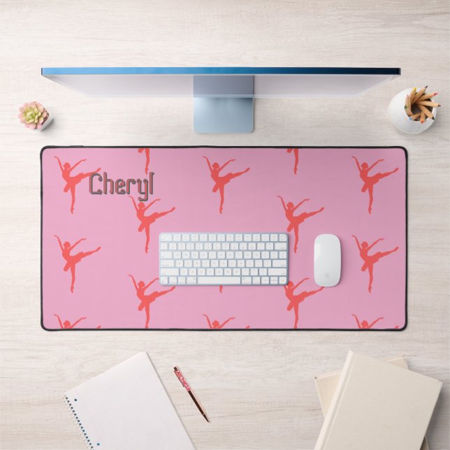 Ballerina. Pink. Personalized Desk Mat (Office 1)
