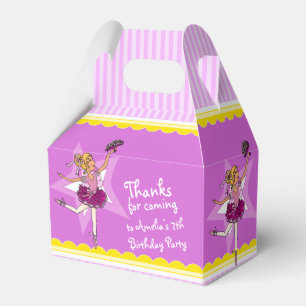 Ballerina pink purple 7th girls birthday favour bo favor box