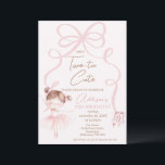 Ballerina Pink Two Tu Cute 2nd Birthday  Invitation<br><div class="desc">Ballerina Pink Two Tu Cute 2nd Birthday Invitation

Cute ballerina or tutu themed second birthday invitation featuring a pink bow,  cute ballerina in a tutu and ballerina shoes on a faint pink background.</div>