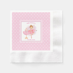 Ballerina pink white polka dots napkin