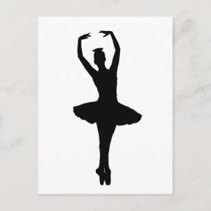 BALLERINA PIROUETTE EN POINTE (Ballet Dancer Silho Postcard