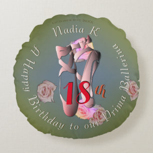Ballerina Pointe Retro Round Pillow
