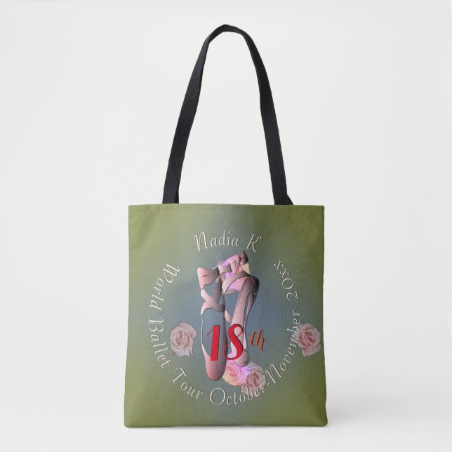 Ballerina Pointe Retro  Tote Bag (Front)