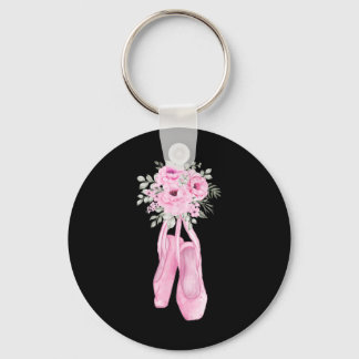 Ballerina Pointe Shoes Flowers Ballet Dancer Sprin Keychain