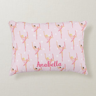 Ballerina Polka Dot Pattern Design Accent Pillow