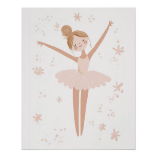 Ballerina Poster for Girls Playroom or Nursery