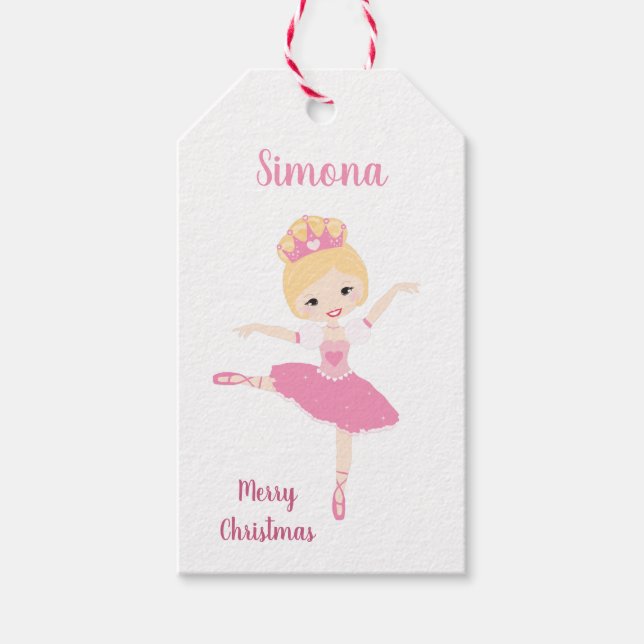 Ballerina-princess, Christmas tree Gift Tags (Front)