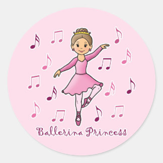 Ballerina Princess Classic Round Sticker