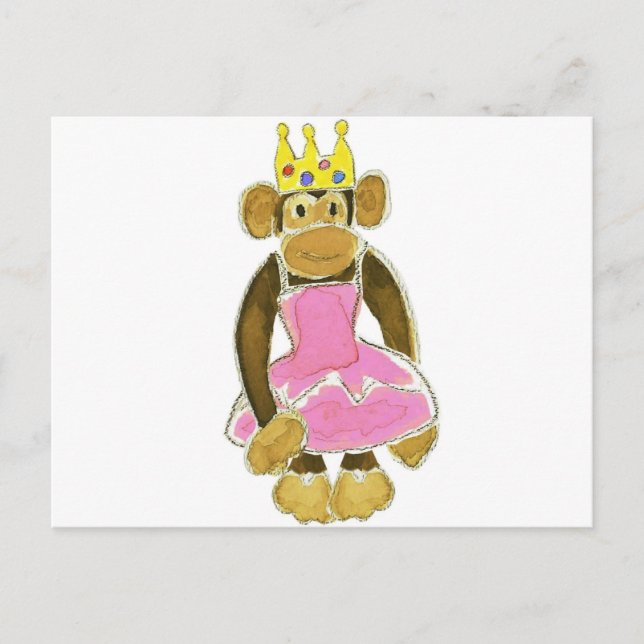 Ballerina Princess Monkey Postcard (Front)