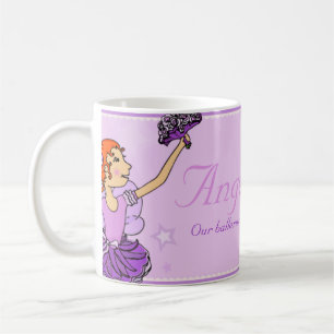 Ballerina princess purple and red hair girl mug