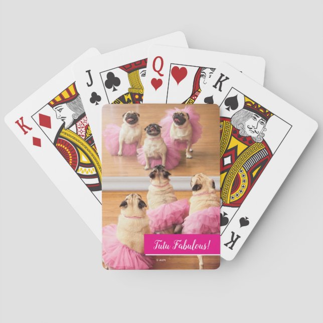 Ballerina Pugs In Tutus Playing Cards (Back)
