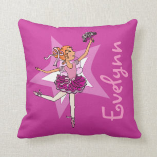 Ballerina purple pink girl kids "named" pillow