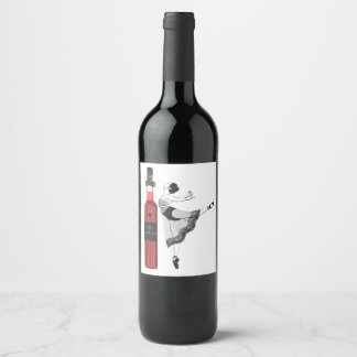 Ballerina, red gentleman, wine labels. wine label