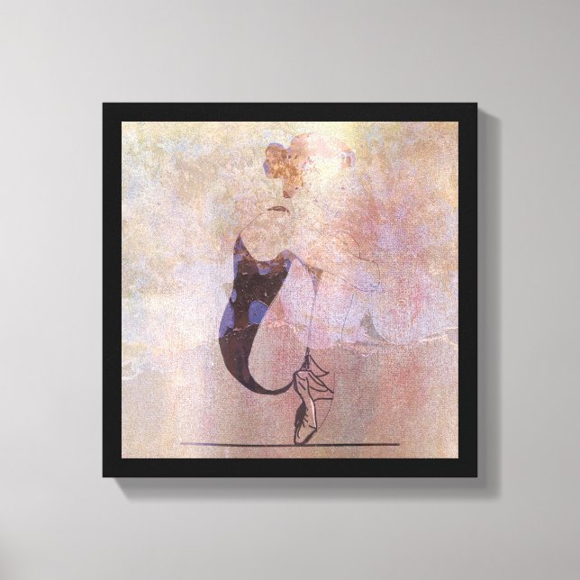 Ballerina Red Hair Woman Body Pink Rose Gold Canvas Print (Front)