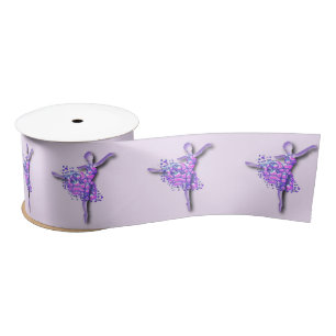 Ballerina Ribbon Ballet Dancer Girl Purple Colour Satin Ribbon