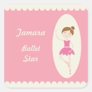 Ballerina rose 1 Stickers Carré
