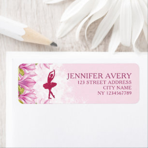 Ballerina rose Anniversaire Adresse de retour