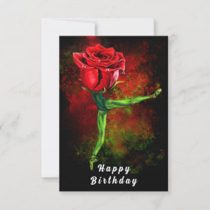 Ballerina Rose Ballet Dancer Anniversaire Carte
