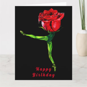 Ballerina Rose Ballet Dancer Birthday Card