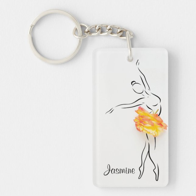 Ballerina Rose Ballet Dancer Nom personnalisé (Devant)