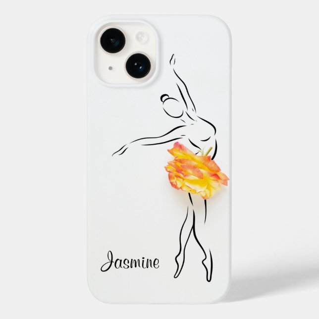 Ballerina Rose Ballet Dancer Personalized Name Case-Mate iPhone Case (Back)