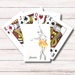 Ballerina Rose Ballet Dancer Personalized Name Playing Cards