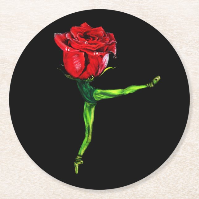 Ballerina Rose Paper Coasters (Front)