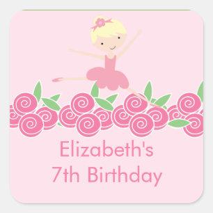 Ballerina rose Tutu Danse Anniversaire Sticker