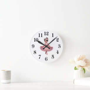 Ballerina Round Clock
