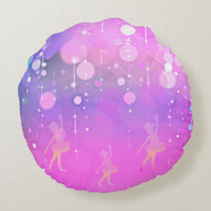 Ballerina round pillow in pink!