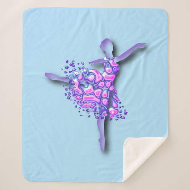 Ballerina Sherpa Blanket Ballet Dancer Woman (Front)