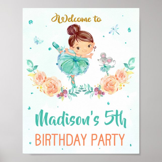 Ballerina signe de fête de bienvenue Ballet poster (Devant)