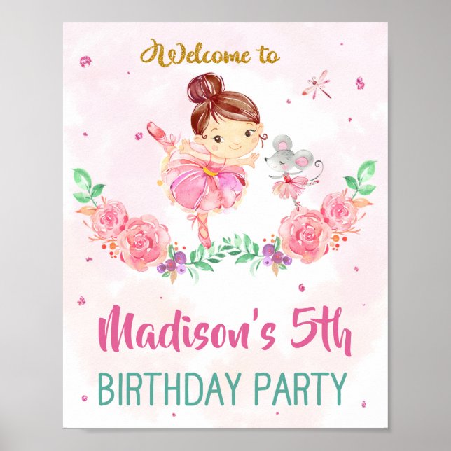 Ballerina signe de fête de bienvenue Ballet poster (Devant)