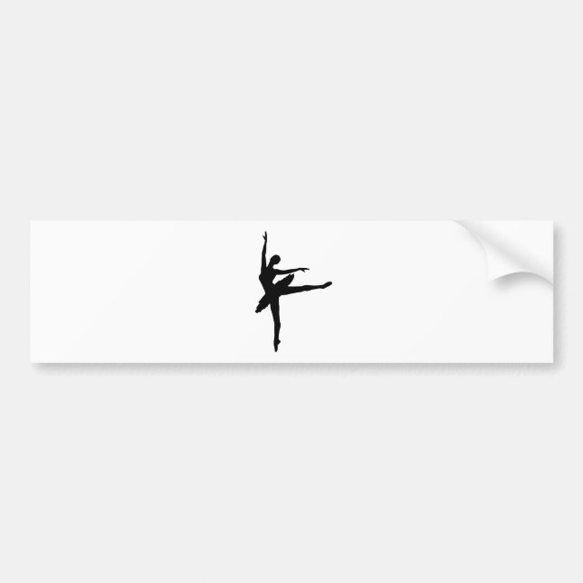 Ballerina Silhouette Bumper Sticker (Front)