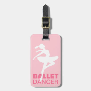 Ballerina Silhouette CHOOSE YOUR BACKGROUND COLOR Luggage Tag