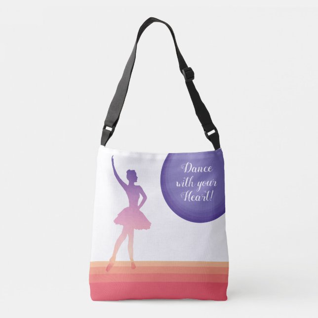 Ballerina silhouette dance polygonal colour design crossbody bag (Back)