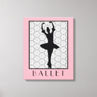 Ballerina Silhouette on a Heart Mandala Pattern