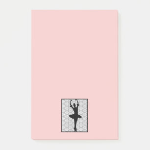 Ballerina Silhouette on a pale Pink bckground Post-it Notes